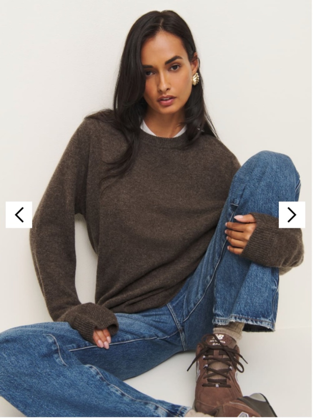Reformation Cashmere Boyfriend Sweater (Walnut Size Medium)